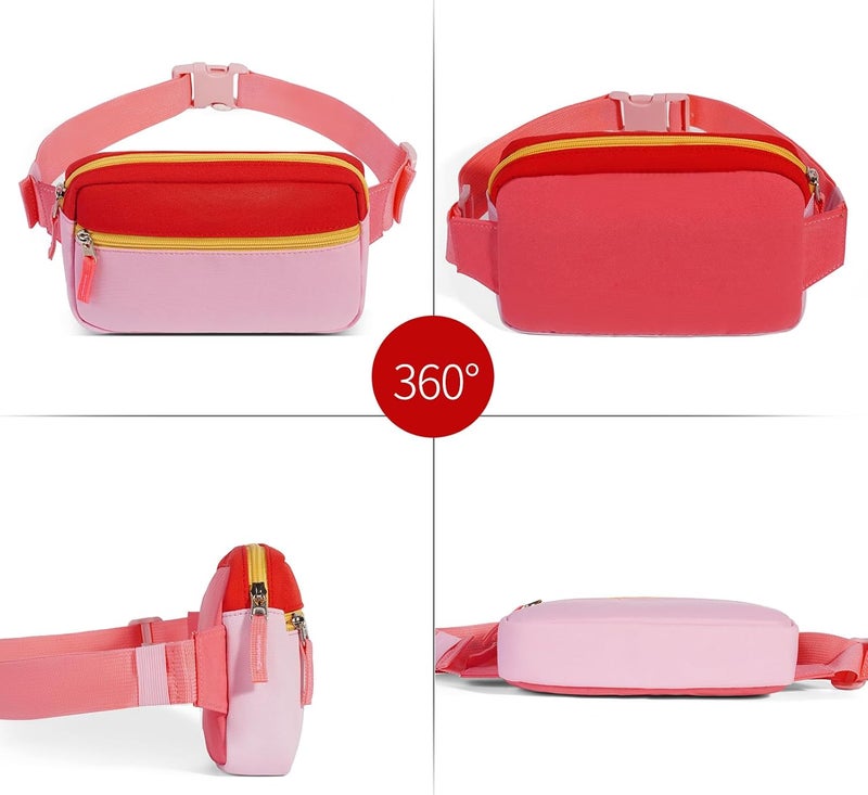 cotmcor Store Valentines Day Gifts for Kids: Fanny Pack Birthday Gift for 5 6 7 8 9 10 11 12 Year Old Teen Girls, Preppy Cute Trendy Stuff Colorblock Crossbody Bag Adjustable Belt Bags for Travel Outdoor - Image 3